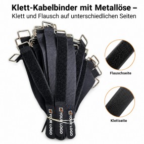Klett-Kabelbinder mit Metallöse – Klett und Flausch auf...